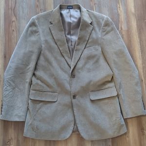 Meeting Street Mens Sport Coat Blazer Size 40 R Tan Beige Corduroy Single Vent